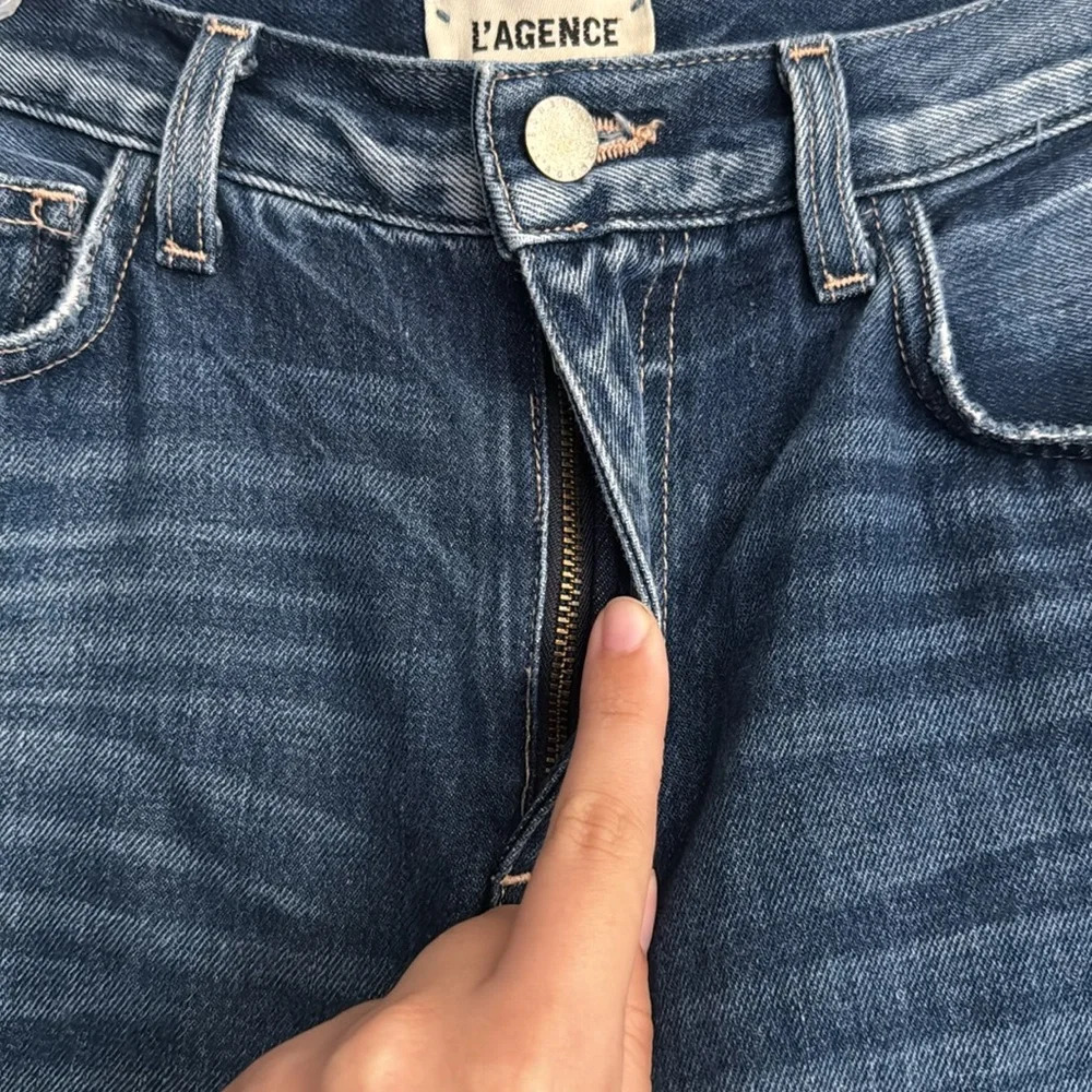 L’AGENCE Rockie High Rise Cigarette Jeans Distressed Women's Size 30 - Picture 4 of 8